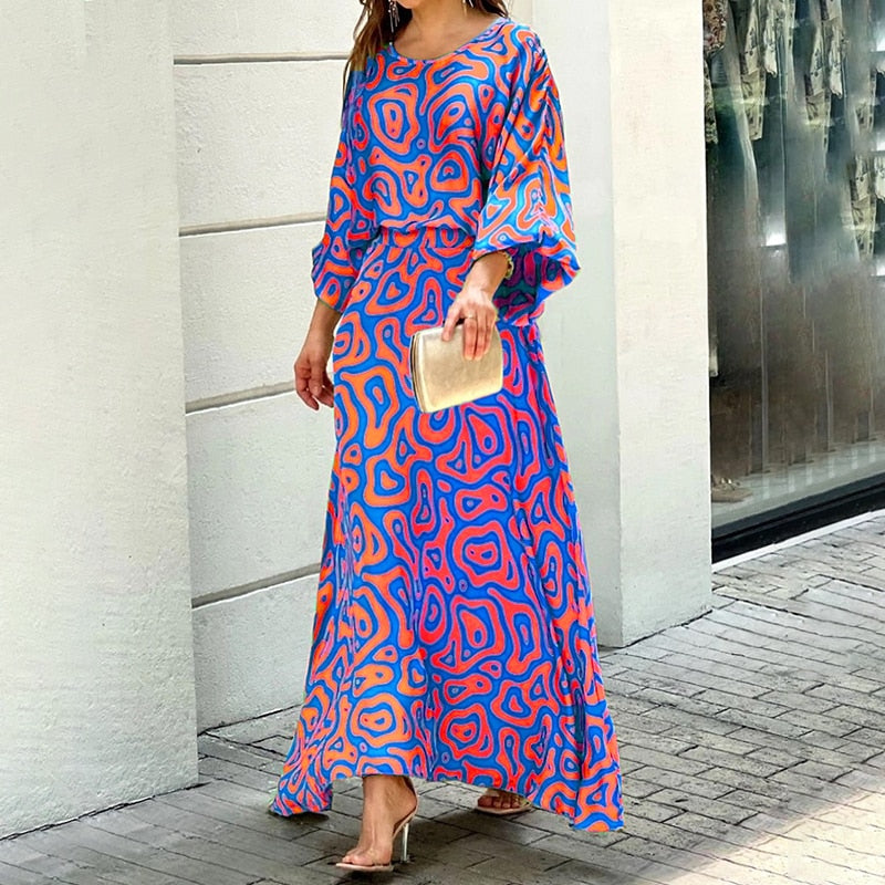 Nola™ Swirl Slit Sleit Sleeve Maxi Mekko