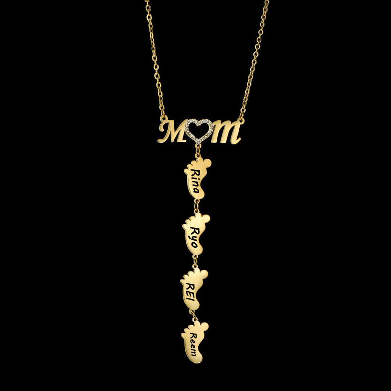 Mom's Love™ - Gepersonaliseerde ketting met babyvoetjes - Jumplein