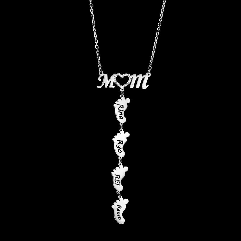 Mom's Love™ - Gepersonaliseerde ketting met babyvoetjes - Jumplein